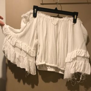 fringey off the shoulder top